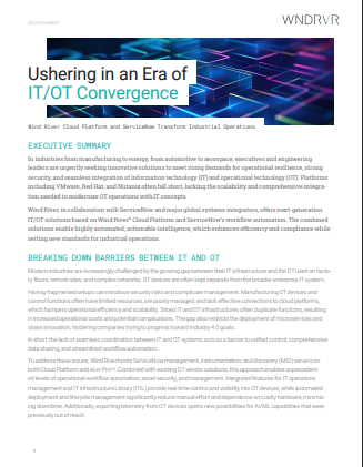 Ushering in an Era of IT OT Convergence